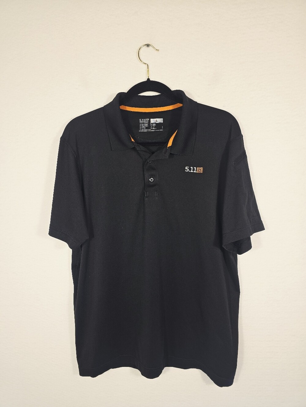 5.11 Lot Of 2 Black S Sleeve 1/4 Button Performance Tactical Polo Shorts. Large - Picture 2 of 16